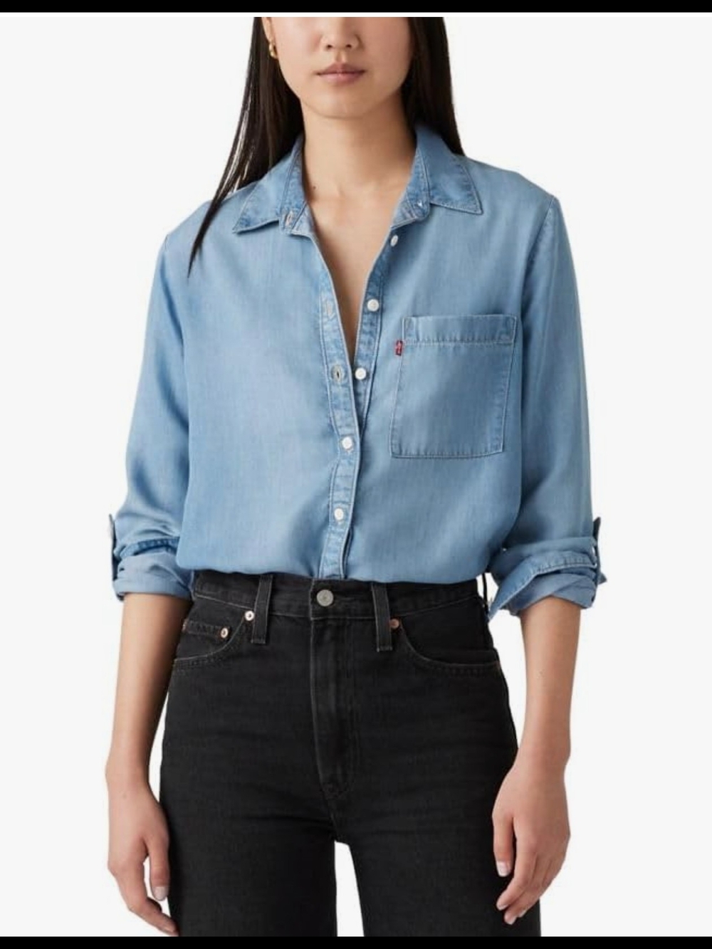 Levi's Women's Light Wash Denim Button-Down Shirt